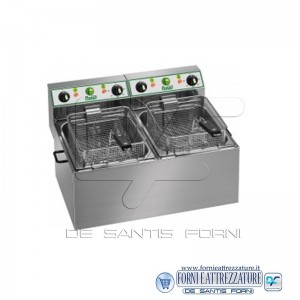 Friggitrice elettrica da banco Lt 8+8