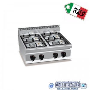 Cucina a gas da banco 4 fuochi