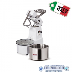 Impastatrice a spirale Kg.12 a testata sollevabile e vasca estraibile