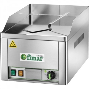 Fry top elettrico da banco con piastra liscia 32x48 cromata