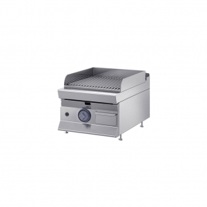 Fry top elettrico da banco con piastra rigata