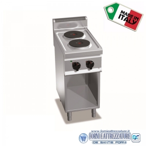 Cucina elettrica con vano a giorno a 2 piastre