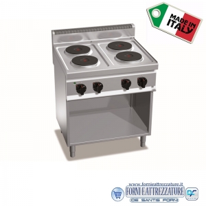 Cucina elettrica con mobile a giorno 4 piastre