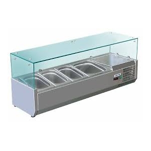 Vetrina refrigerata per pizzeria capacità 3 vaschette Gn1/3 + 1 Gn1/2