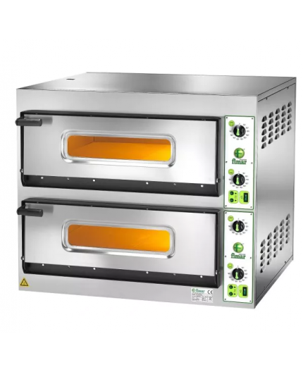 Forno elettrico per pizza con 2 camere di cottura da cm.66x66x14H