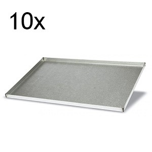 Teglia in lamiera alluminata 60x40x2H (10 Pezzi) Numero 10 teglie alluminate 60x40x2H